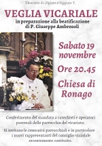 Vicariato di Olgiate e Uggiate Trevano: Veglia vicariale in preparazione alla beatificazione di P. Giuseppe Ambrosoli