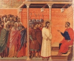 (Gesù davanti a Pilato. Duccio di Buoninsegna; Siena).